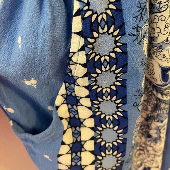 LOFT Midi Blue Floral Open Back Dress - Picture 9 of 10